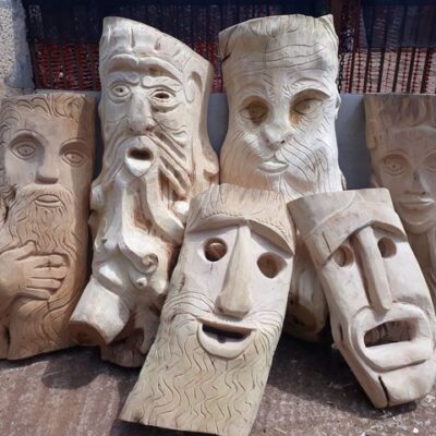 sculture in legno e terracotta, sicilia, artigianato italiano